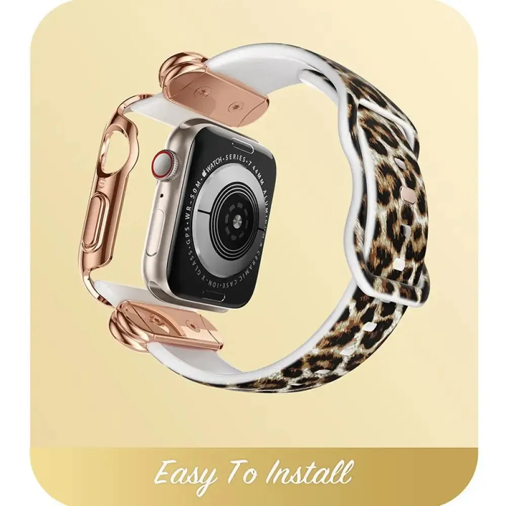 Case for Apple Watch 7 6e 5 4 45 44mm I-blason Cosmo Luxe Series Stylish Protective Case with Adjustable Soft Strap Bands