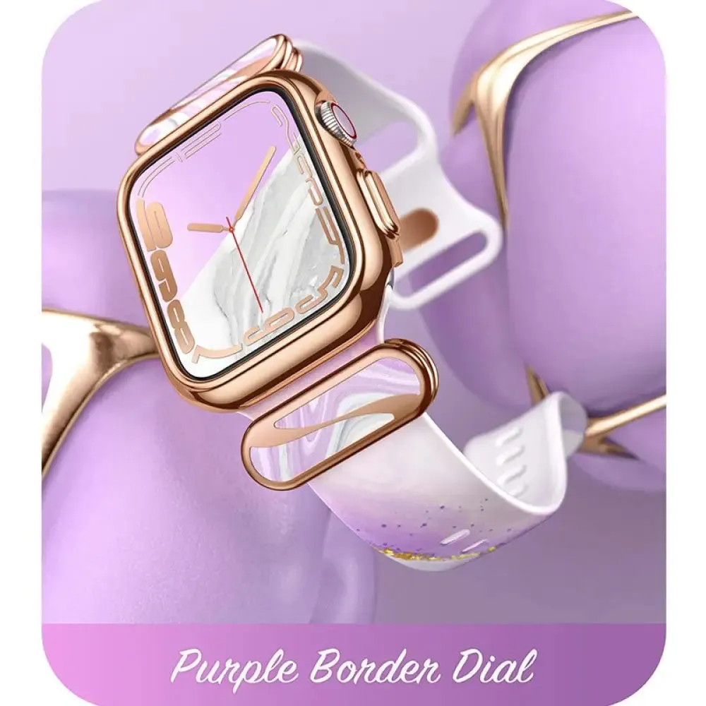 Case for Apple Watch 7 6e 5 4 45 44mm I-blason Cosmo Luxe Series Stylish Protective Case with Adjustable Soft Strap Bands