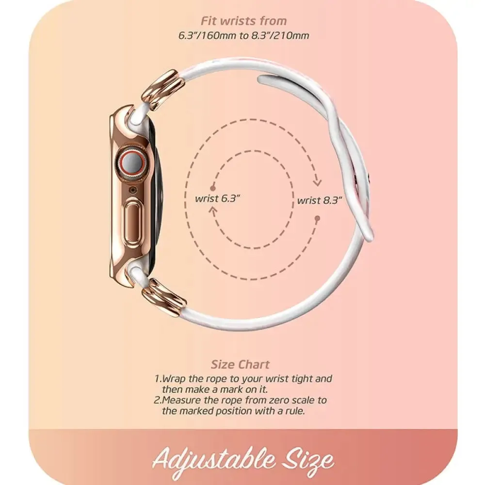 Case for Apple Watch 7 6e 5 4 45 44mm I-blason Cosmo Luxe Series Stylish Protective Case with Adjustable Soft Strap Bands