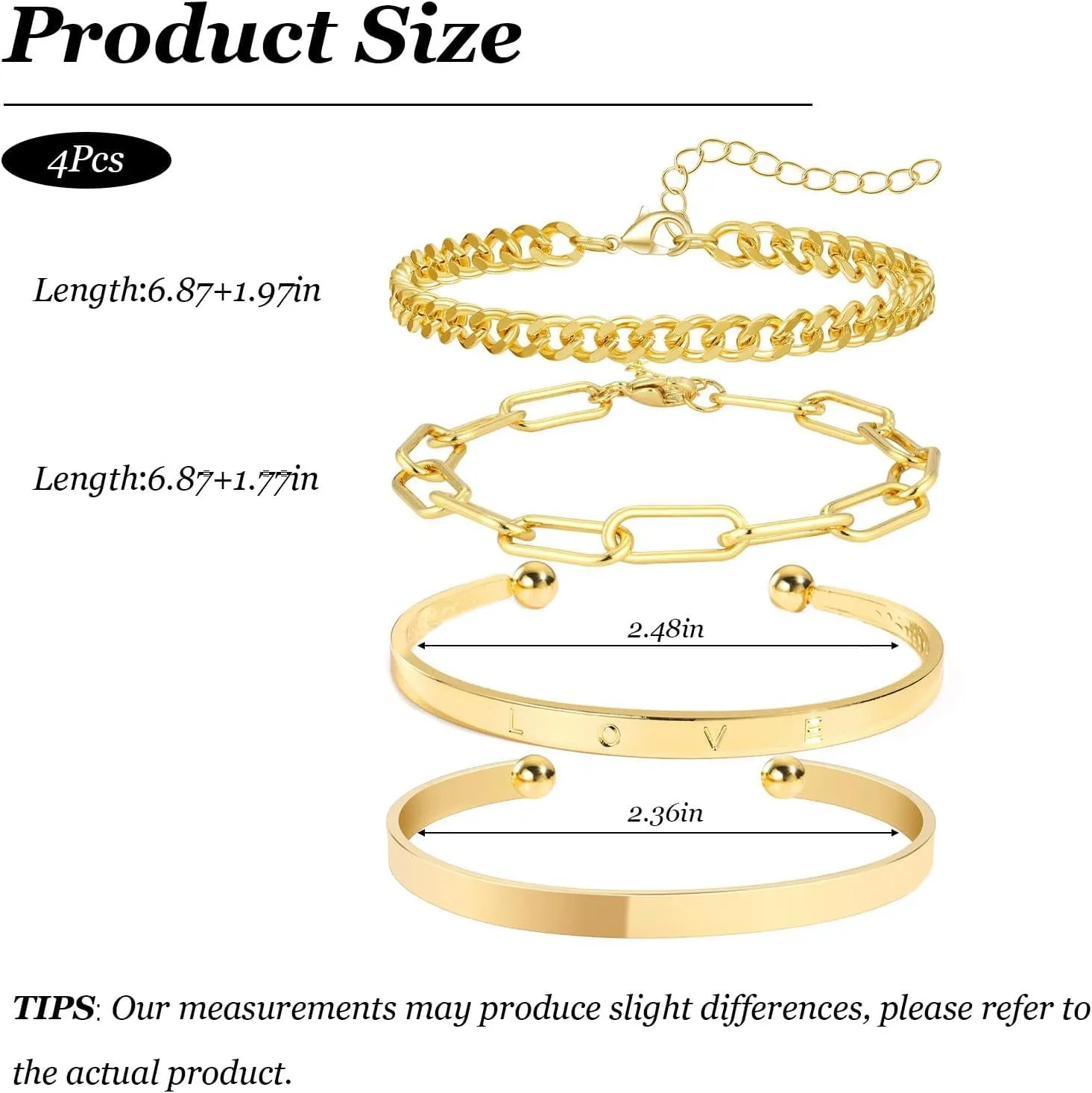 choice of all Chunky Gold Bracelet Stack Cuff Bangles for Women Trendy Non Tarnish Dainty Silver Chain Bracelet Layered Snake Chain Cuban Link Bracelet Pack for Women 2025