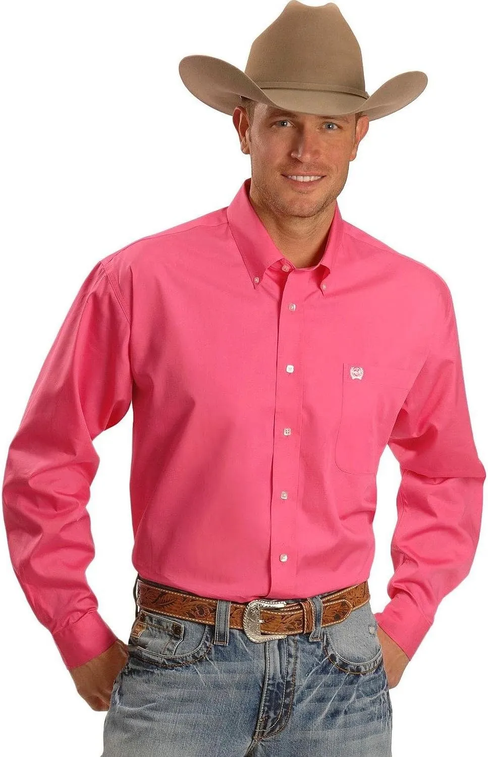 Cinch Men's Classic Fit Long Sleeve Button One Open Pocket Solid Basic