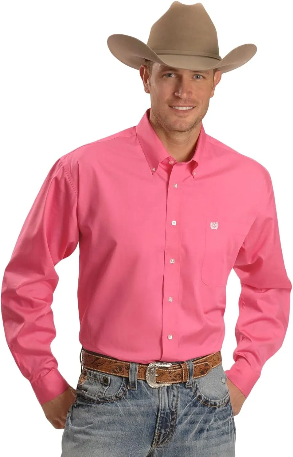 Cinch Men's Classic Fit Long Sleeve Button One Open Pocket Solid Basic