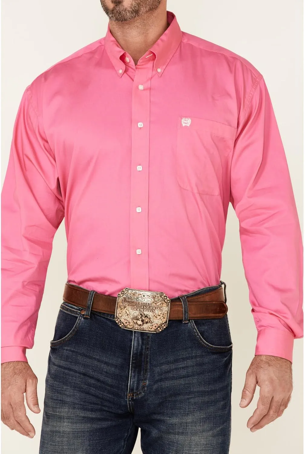 Cinch Men's Classic Fit Long Sleeve Button One Open Pocket Solid Basic