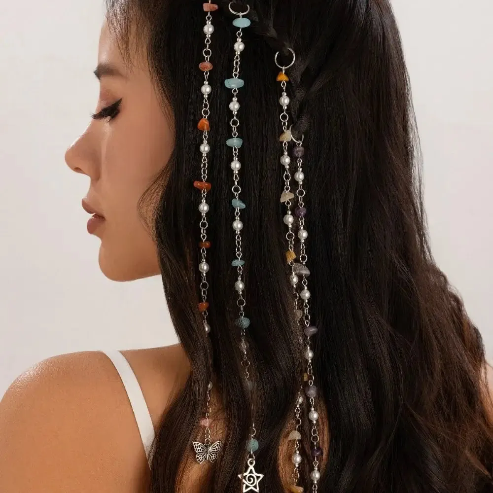 Colorful Stone Butterfly Fringe Headbands