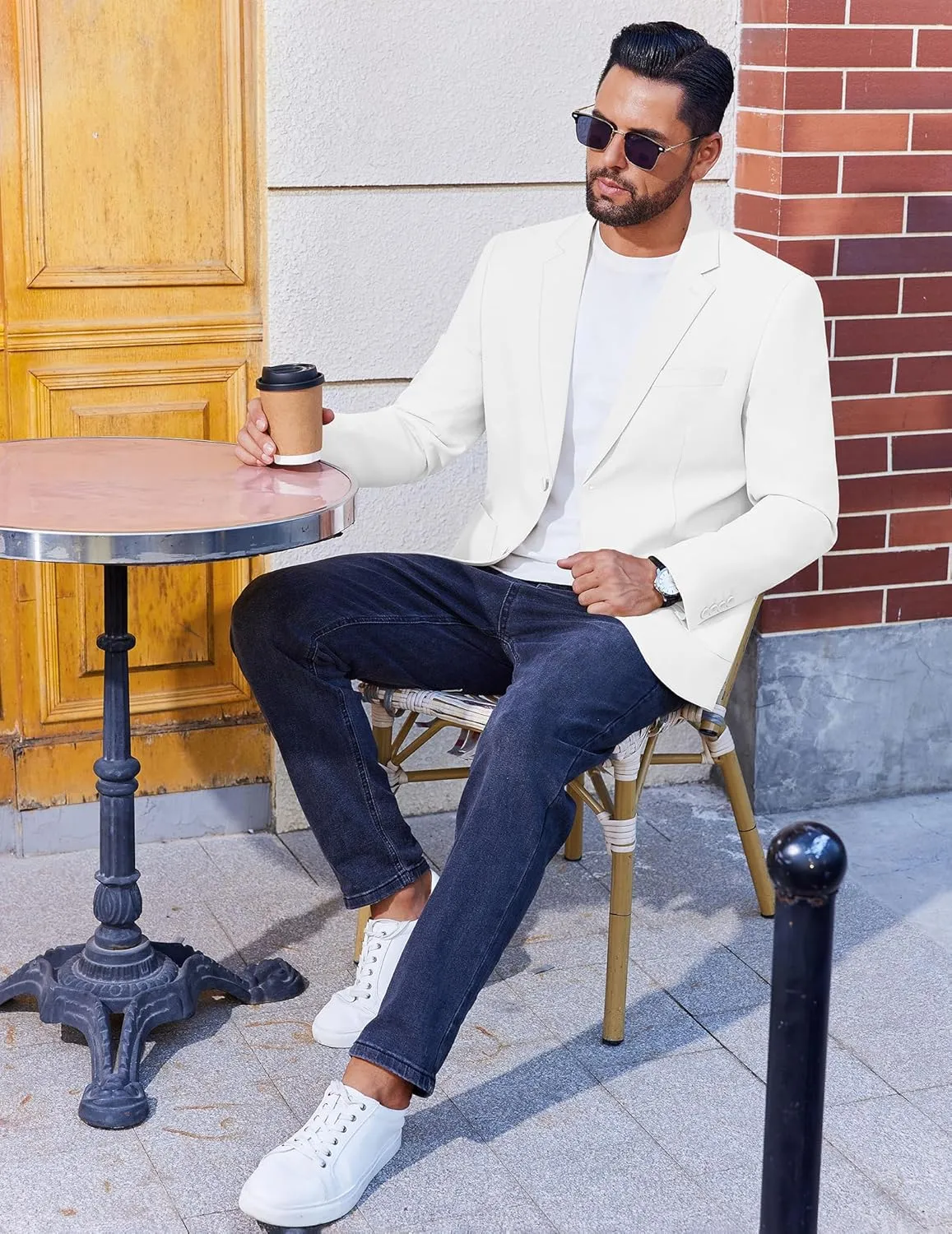 COOFANDY Men's Casual Linen Blazer Jacket Lightweight Sport Coats Two Button Suit Jackets