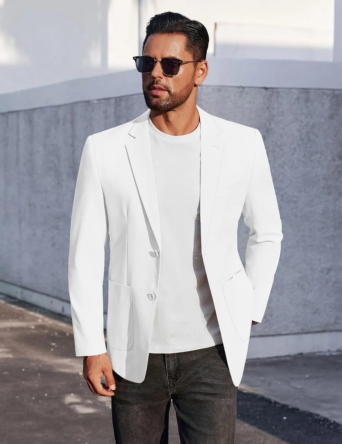 COOFANDY Men's Casual Linen Blazer Jacket Lightweight Sport Coats Two Button Suit Jackets