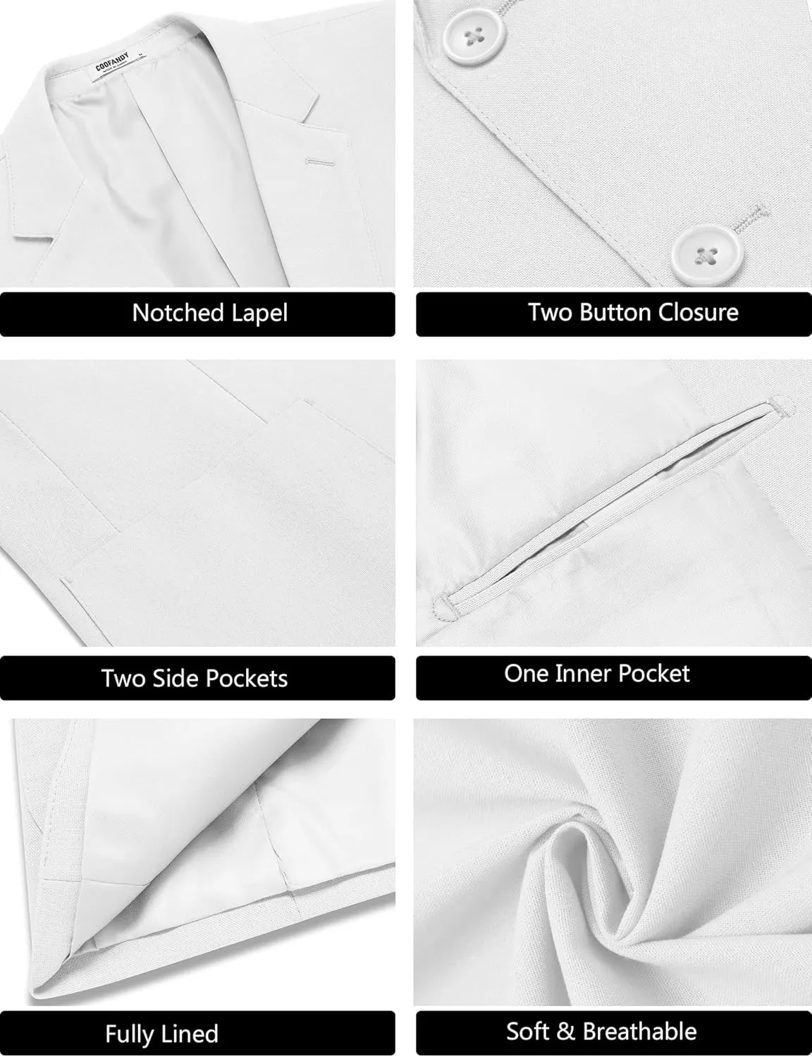 COOFANDY Men's Casual Linen Blazer Jacket Lightweight Sport Coats Two Button Suit Jackets