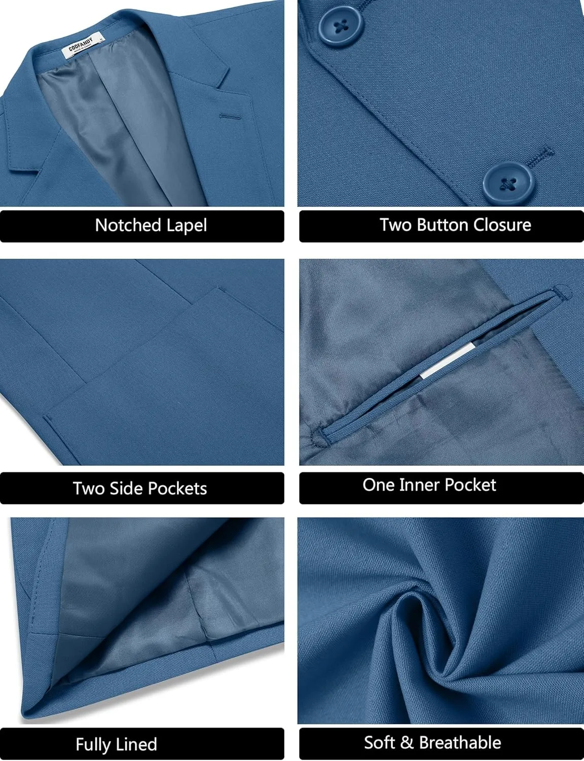COOFANDY Men's Casual Linen Blazer Jacket Lightweight Sport Coats Two Button Suit Jackets