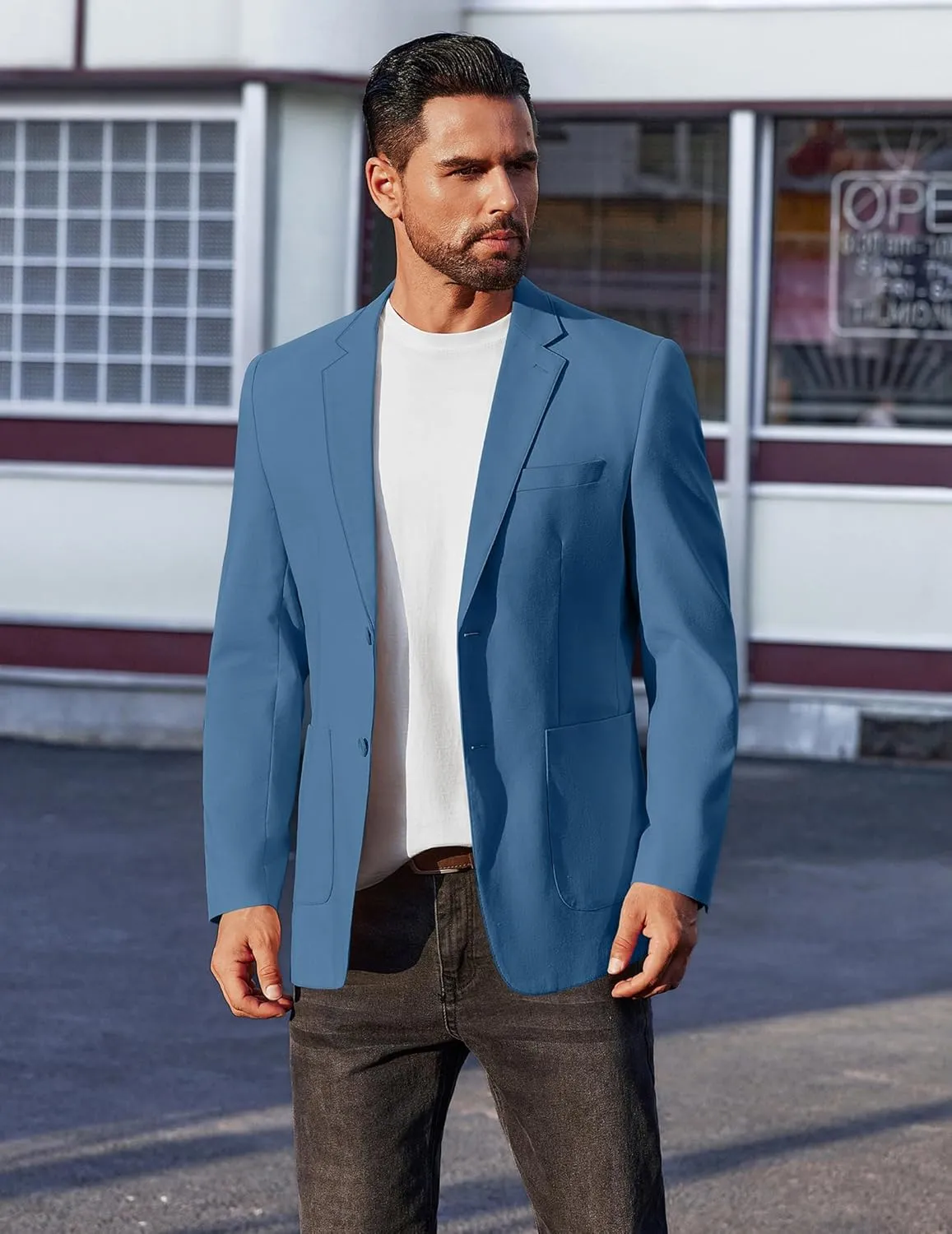COOFANDY Men's Casual Linen Blazer Jacket Lightweight Sport Coats Two Button Suit Jackets