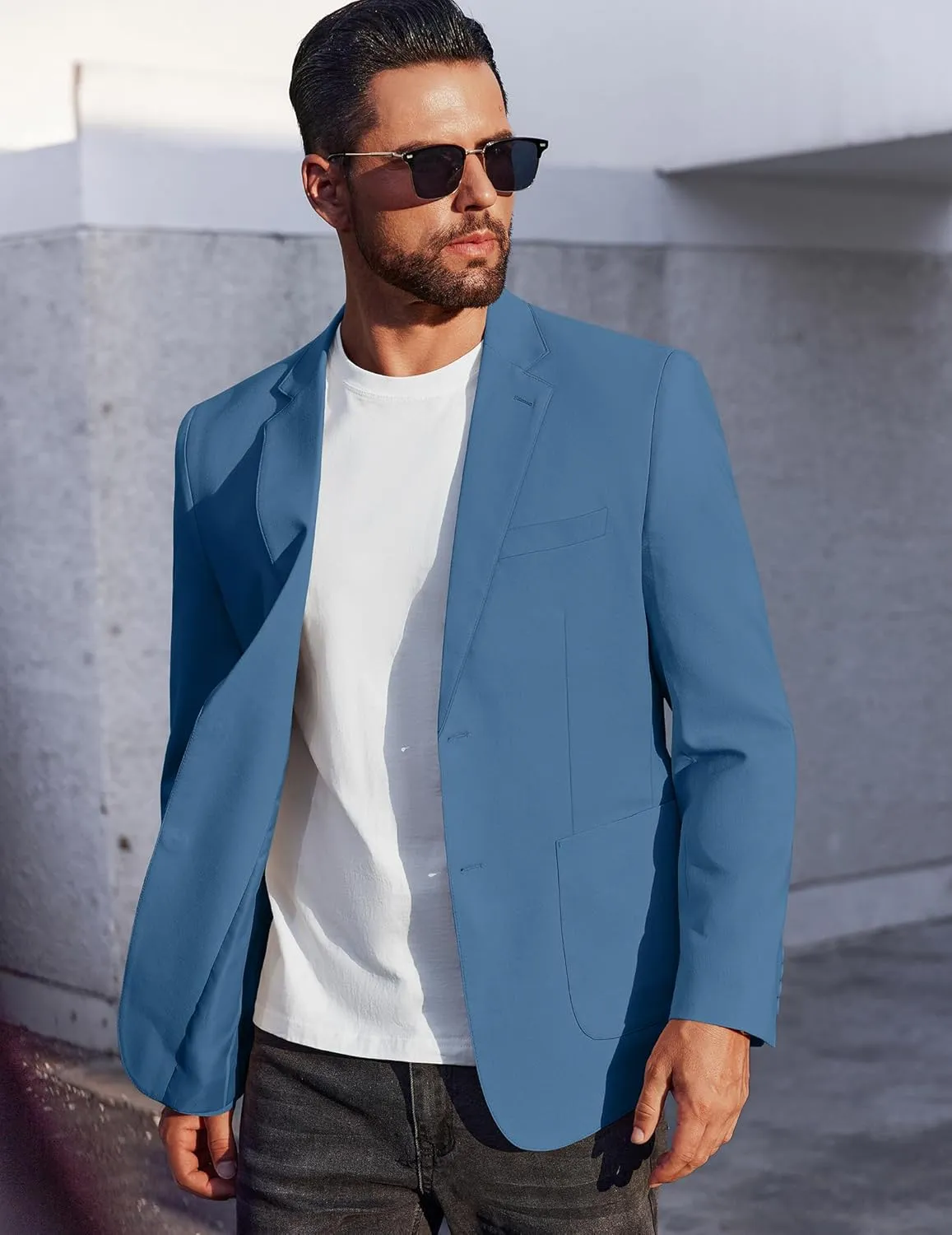 COOFANDY Men's Casual Linen Blazer Jacket Lightweight Sport Coats Two Button Suit Jackets