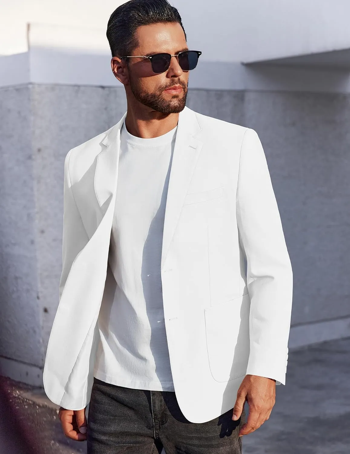 COOFANDY Men's Casual Linen Blazer Jacket Lightweight Sport Coats Two Button Suit Jackets