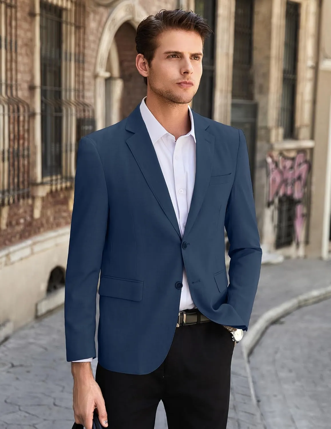 COOFANDY Mens Linen Casual Blazer Slim Fit Sport Coat Two Button Summer Suit Jacket Lightweight Business Sport Jacket
