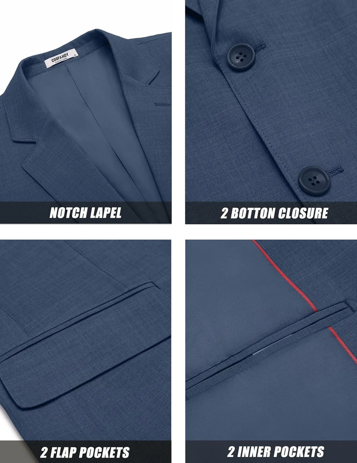 COOFANDY Mens Linen Casual Blazer Slim Fit Sport Coat Two Button Summer Suit Jacket Lightweight Business Sport Jacket