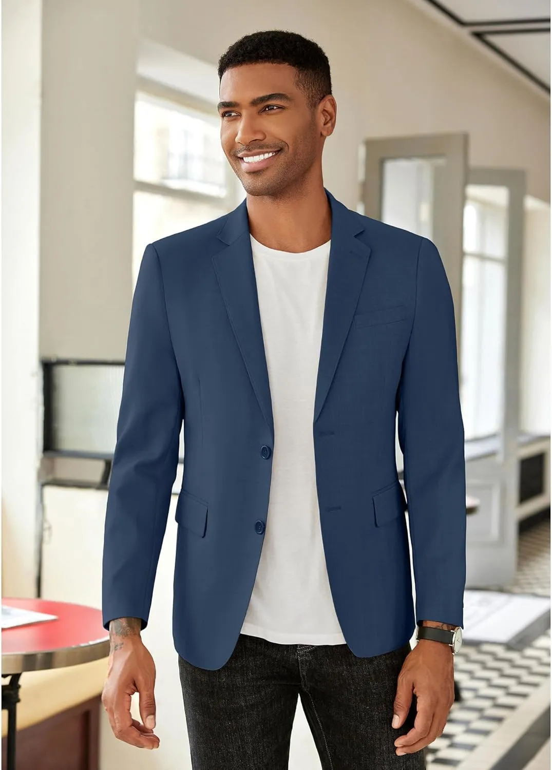 COOFANDY Mens Linen Casual Blazer Slim Fit Sport Coat Two Button Summer Suit Jacket Lightweight Business Sport Jacket