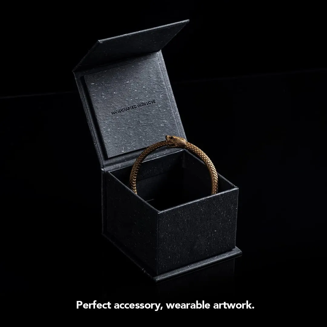 COPPERTIST.WU Ouroboros Bracelet Snake Cuff Bangles Talisman Viking Jewelry Gifts Retro Brass Bracelets for Men Women (4 Sizes)