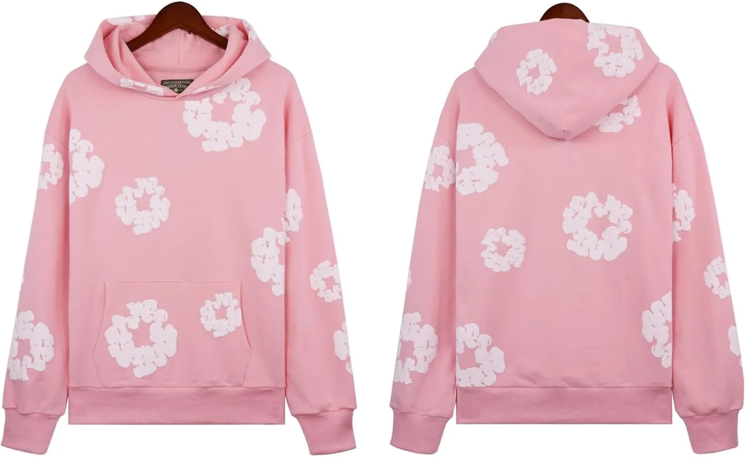 Cotton Flower Print Hoodie and Pants Tracksuit - Retro Harajuku Style Comfortable Casual Wear Unisex