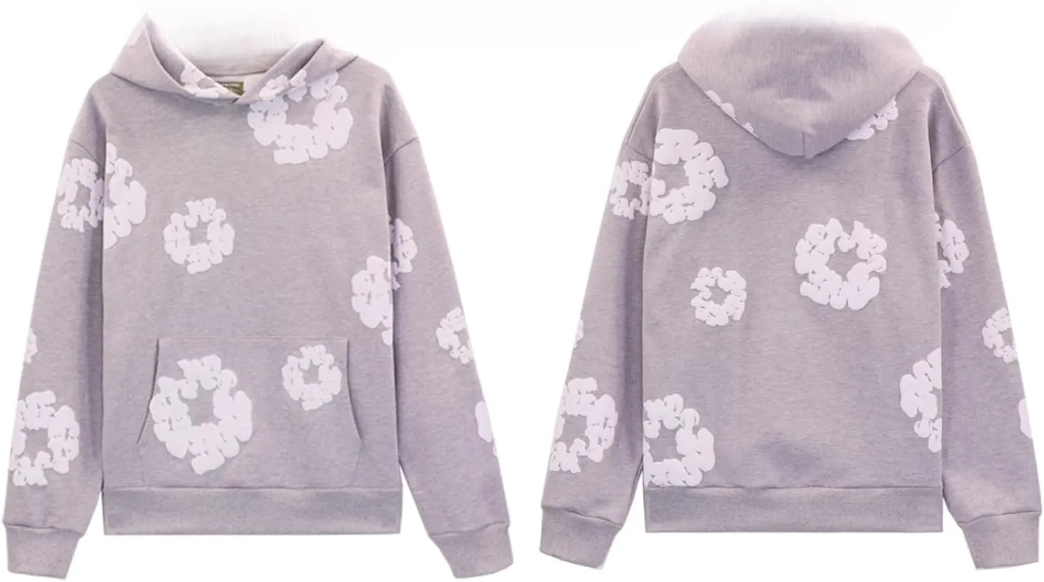 Cotton Flower Print Hoodie and Pants Tracksuit - Retro Harajuku Style Comfortable Casual Wear Unisex