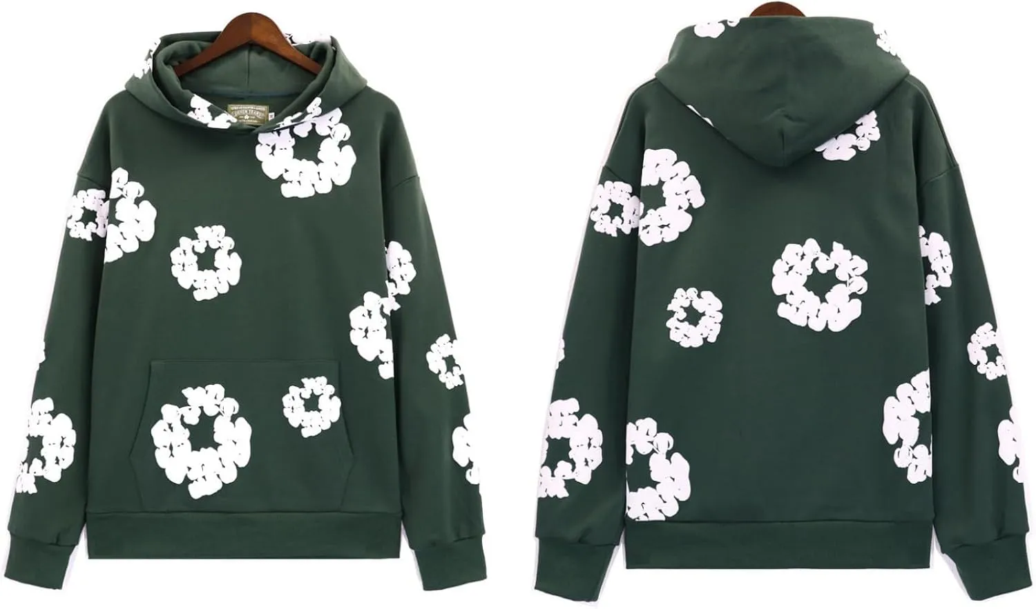 Cotton Flower Print Hoodie and Pants Tracksuit - Retro Harajuku Style Comfortable Casual Wear Unisex