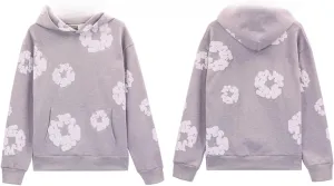 Cotton Flower Print Hoodie and Pants Tracksuit - Retro Harajuku Style Comfortable Casual Wear Unisex