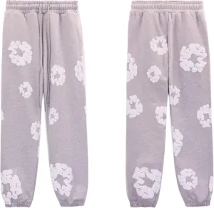 Cotton Flower Print Hoodie and Pants Tracksuit - Retro Harajuku Style Comfortable Casual Wear Unisex
