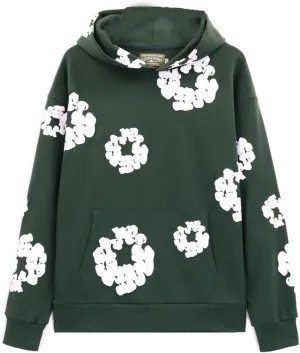 Cotton Flower Print Hoodie and Pants Tracksuit - Retro Harajuku Style Comfortable Casual Wear Unisex