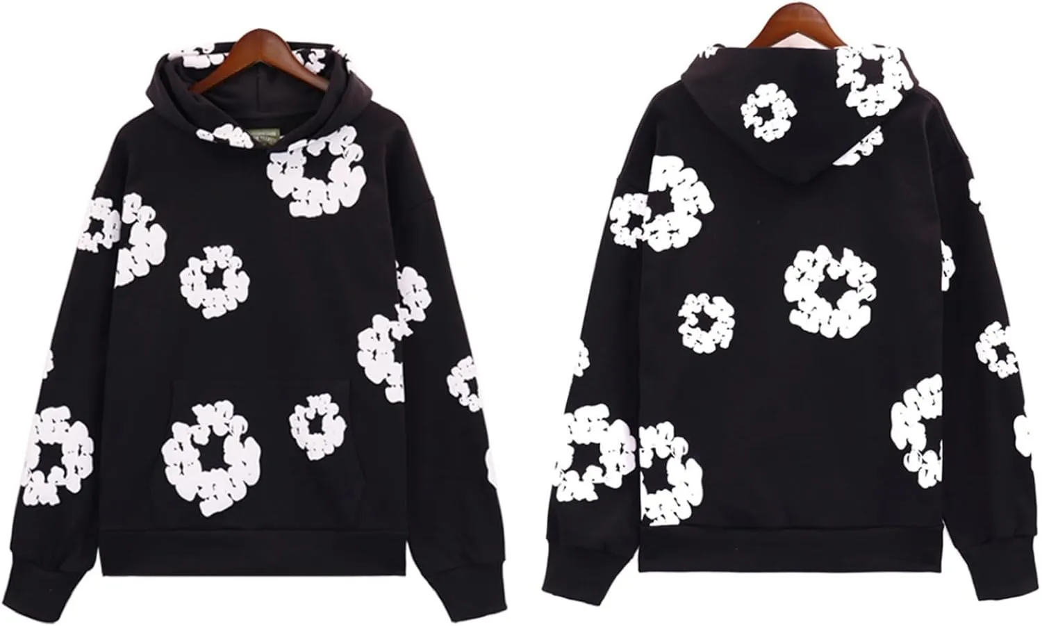Cotton Flower Print Hoodie and Pants Tracksuit - Retro Harajuku Style Comfortable Casual Wear Unisex