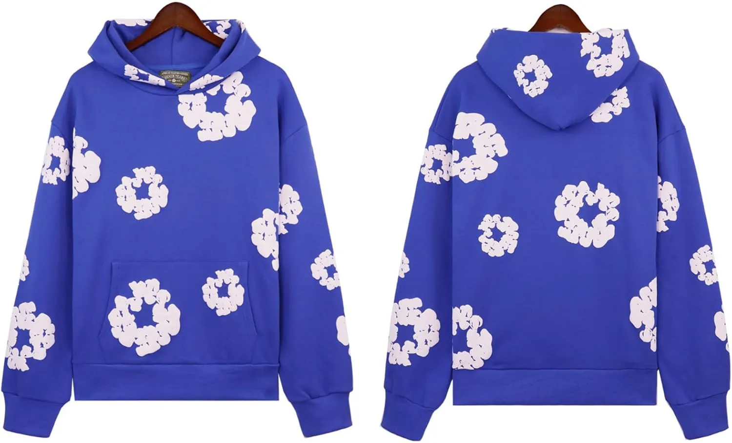Cotton Flower Print Hoodie and Pants Tracksuit - Retro Harajuku Style Comfortable Casual Wear Unisex