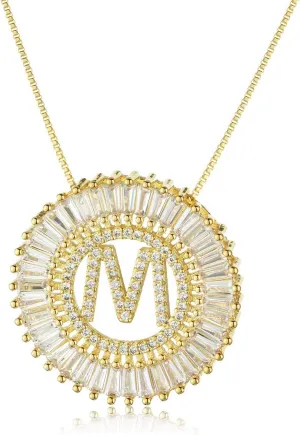 COTTVOTT A-Z Alphabet Pendant Necklaces Charms Women Initial Letter Chain Necklace 4 Colors