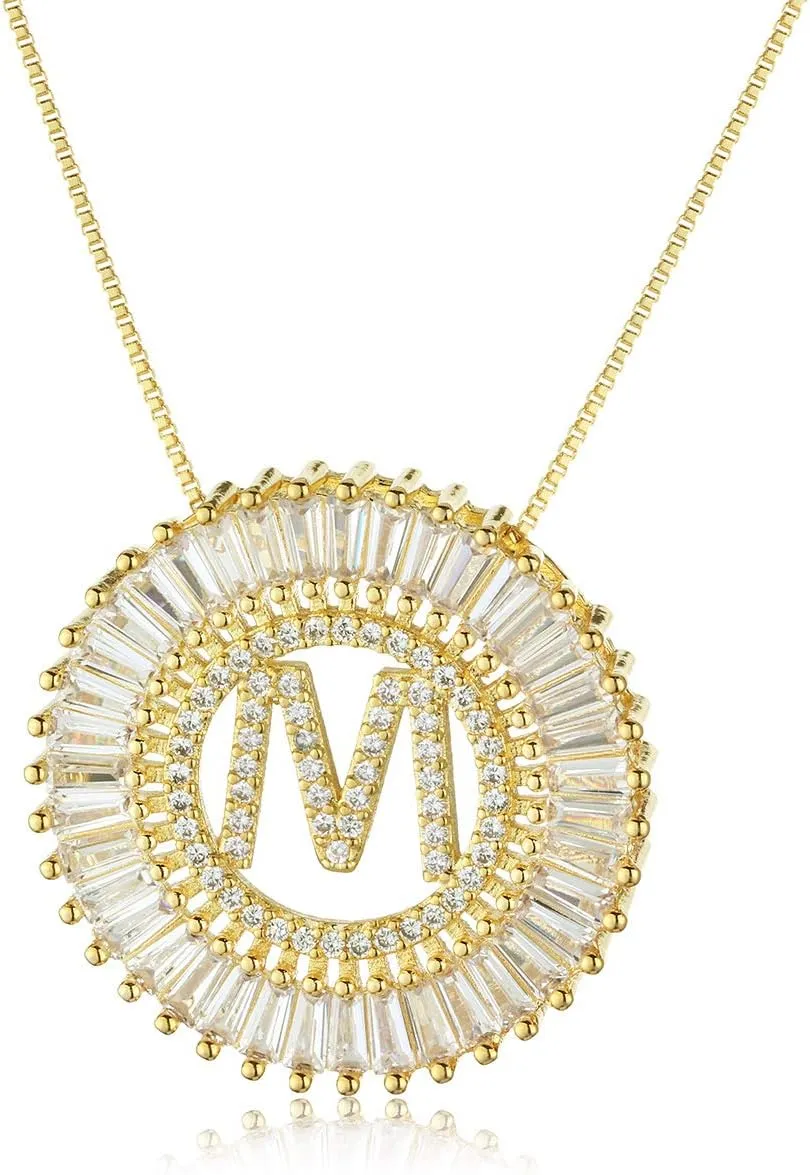 COTTVOTT A-Z Alphabet Pendant Necklaces Charms Women Initial Letter Chain Necklace 4 Colors