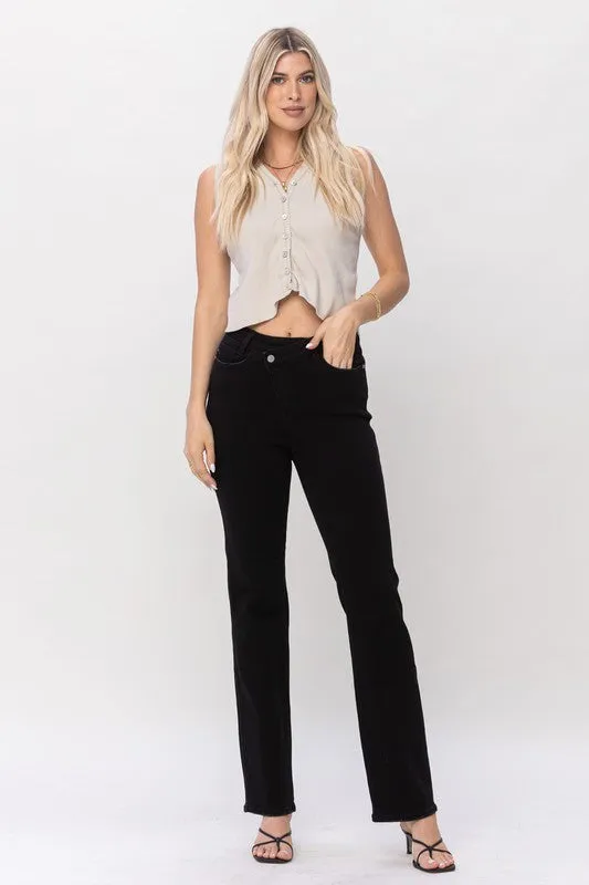 Criss Cross Waistband Jeans