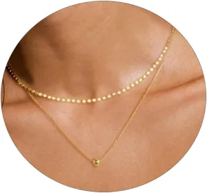 Dainty Layered Necklaces for Women Silver Trendy Layering Necklace Snake Paperclip Figaro Chain Layered Necklace Set Everyday Jewelry Gift