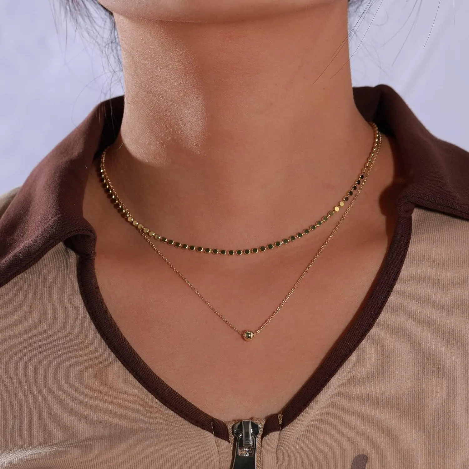 Dainty Layered Necklaces for Women Silver Trendy Layering Necklace Snake Paperclip Figaro Chain Layered Necklace Set Everyday Jewelry Gift