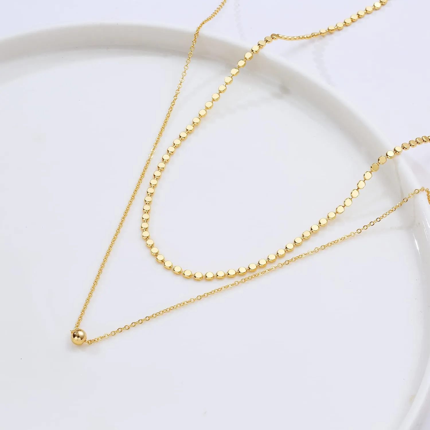 Dainty Layered Necklaces for Women Silver Trendy Layering Necklace Snake Paperclip Figaro Chain Layered Necklace Set Everyday Jewelry Gift