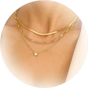 Dcfywl731 Gold Layered Necklace Set Paperclip Necklace for Women Trendy Layering Pendant Necklace Herringbone Choker Necklace Dainty Flat Snake Chain Layering Choker Necklace Jewelry Gift