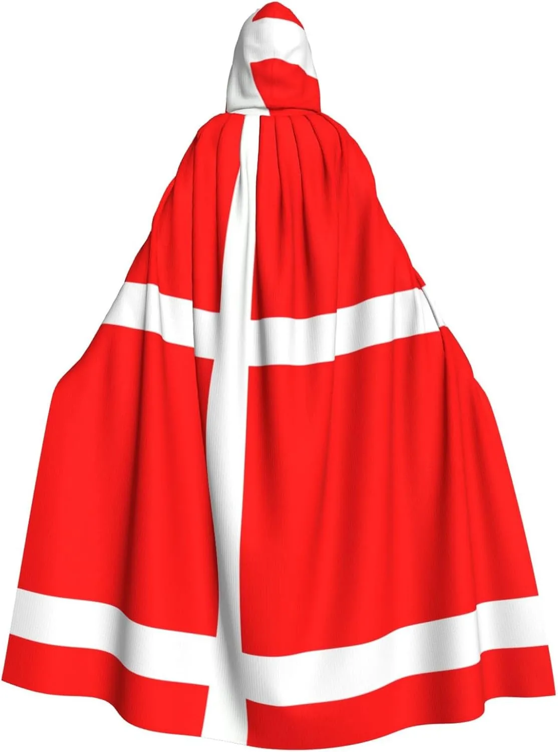 Denmark Danish Flag Prints Hooded Cloak for Halloween, Role-playing, and Costume Parties - Comfortable and Durable