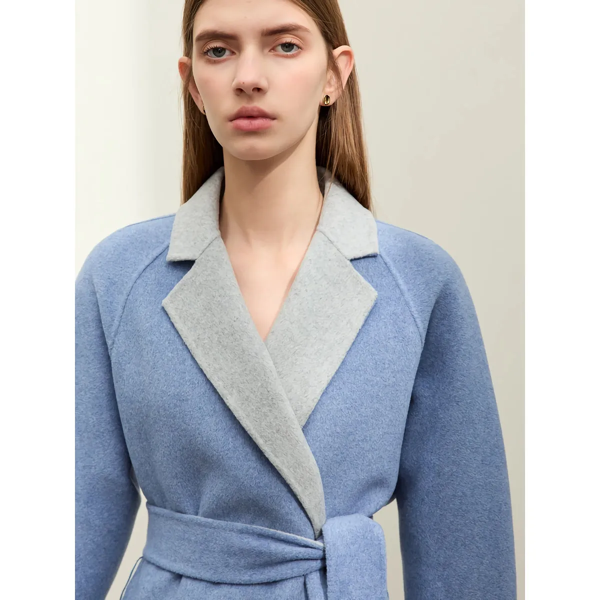 Elegant Women's Wool Lapel Collar Coat