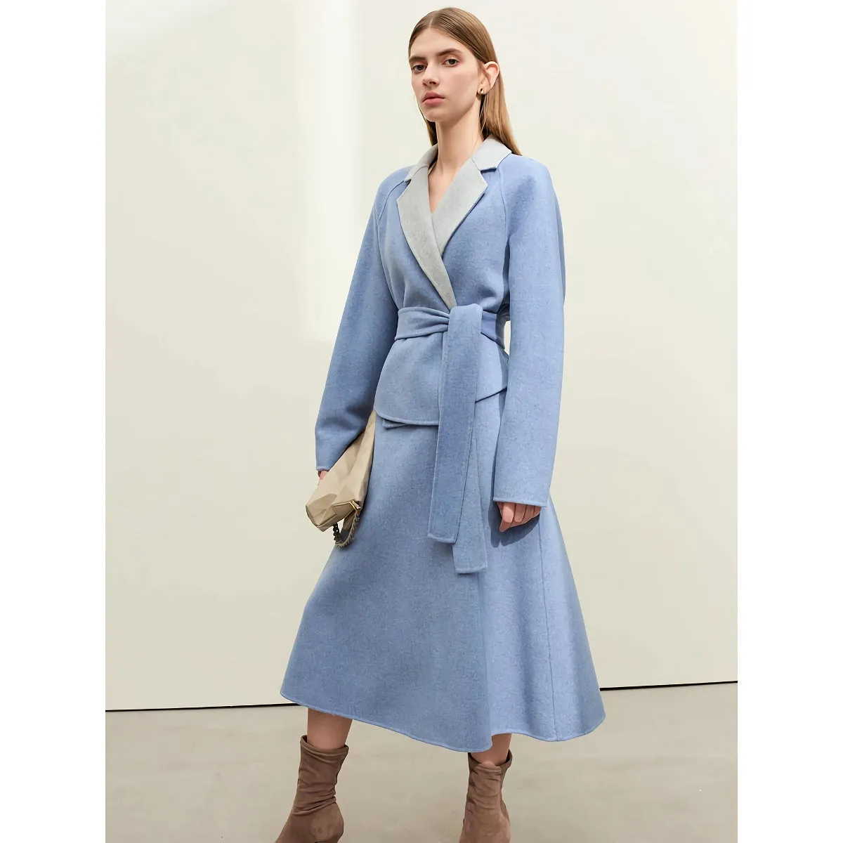 Elegant Women's Wool Lapel Collar Coat