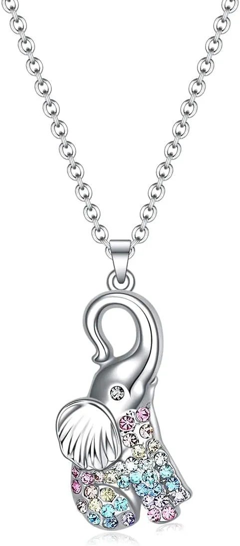 Elephant Necklace Gifts for Women,Animal Elephants Pendant Necklaces Jewelry for Elephant Lovers