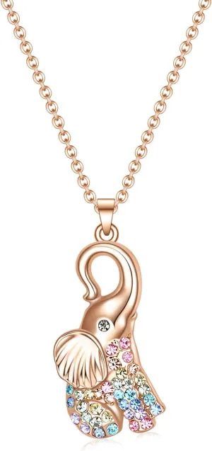 Elephant Necklace Gifts for Women,Animal Elephants Pendant Necklaces Jewelry for Elephant Lovers