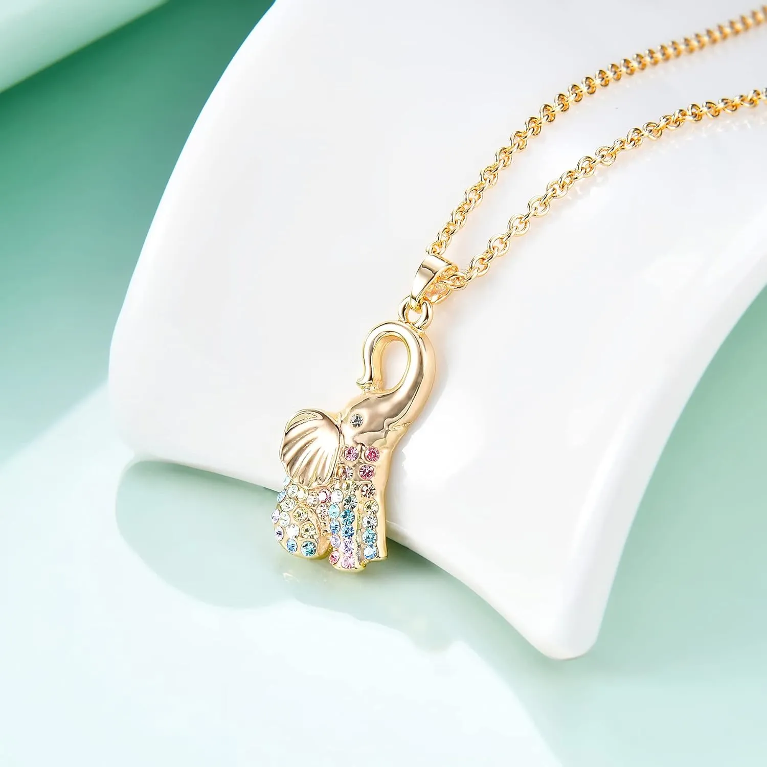 Elephant Necklace Gifts for Women,Animal Elephants Pendant Necklaces Jewelry for Elephant Lovers