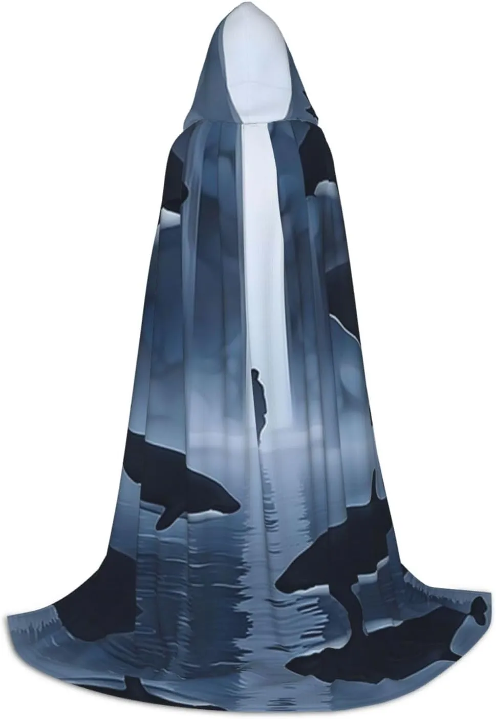 Endless Aisle Black hooded cloak for men & Women, wizard cloak with, Durable & Comfortable Long cape for Halloween, Cosplay, PartiesMedium