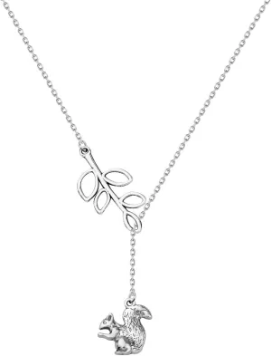 ENSIANTH Animal Necklaces: Koala, Owl, Squirrel, Deer Antler - Cute Animal Y Lariat Necklace