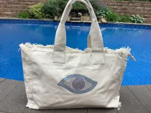 Evil Eye Canvas Tote