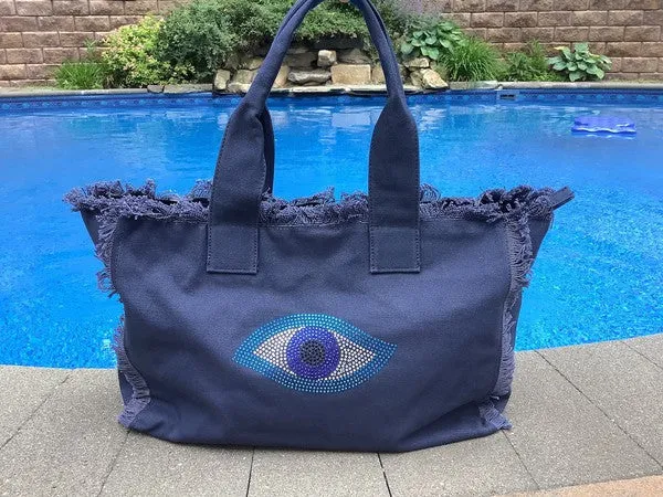 Evil Eye Canvas Tote