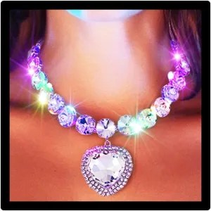 EVILD Rhinestone Choker Necklace Silver Crystal Chunky Necklaces Sparkly Pendant Chain for Women
