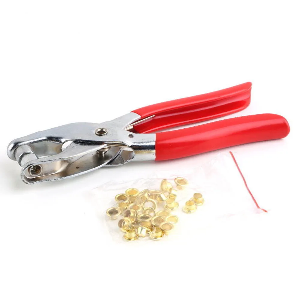 Eyelet Grommet Pliers Hole Punch Steel Fabric Paper Canvas Setter Repairing Kit