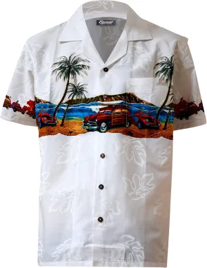 Favant Hawaiian Shirts - Woodie Cars Comfortable Hawaiian Beach Shirt for Men. Lightweight Quick Dry Mens Hawaiian Shirts