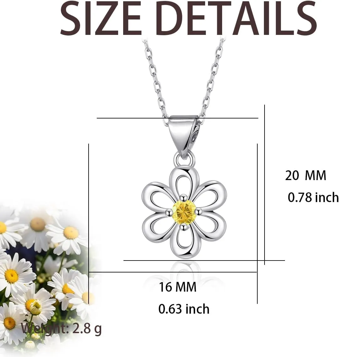 Flower Necklace Tulip/Sunflower/Daisy/Bee Pendant Necklaces Jewelry for Women Mom Gifts
