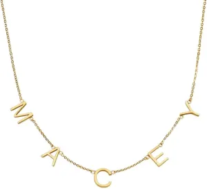 Gold Custom Necklace Personalized Nameplate Initial Letter Necklaces for Women Girls Charm Jewelry