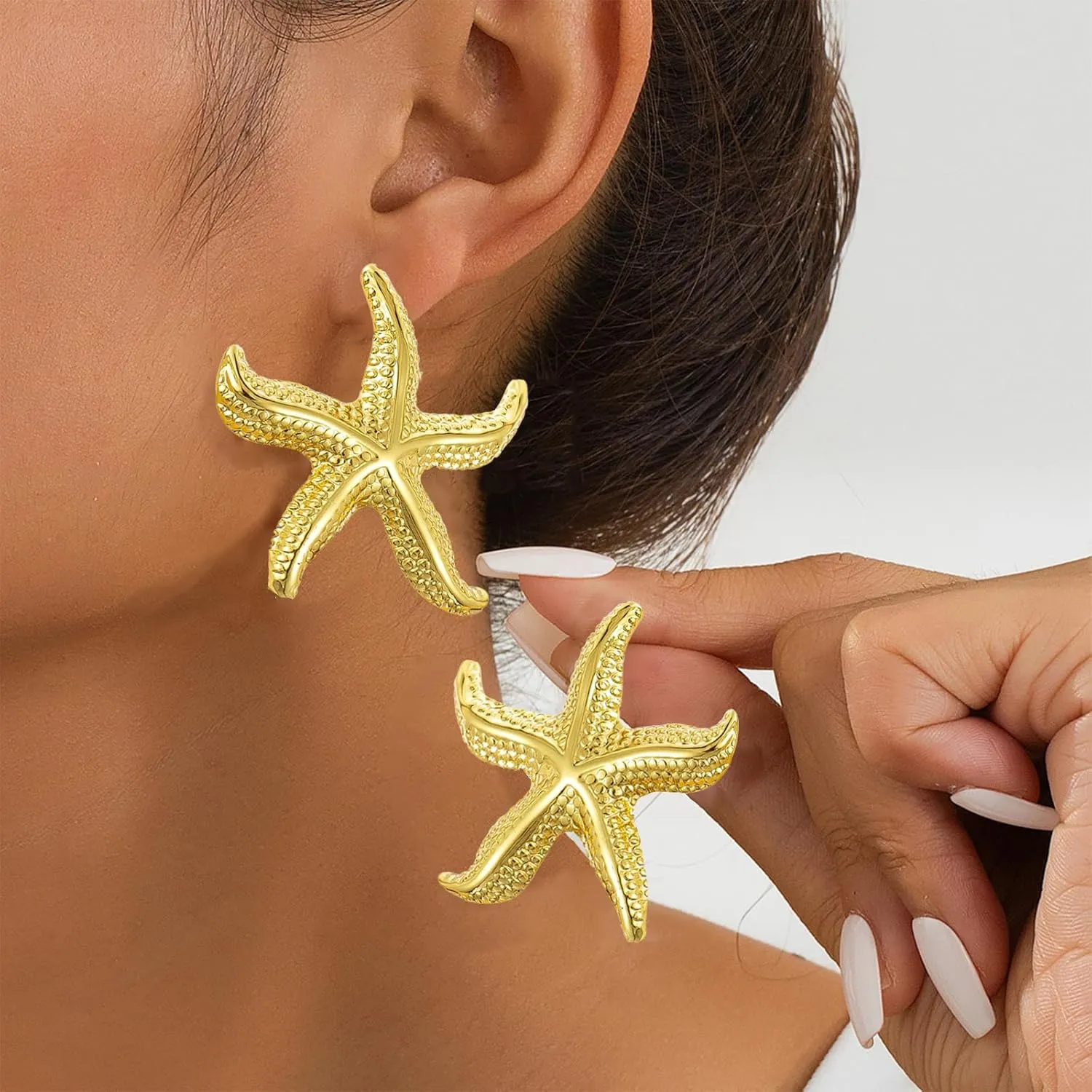 Gold Earrings for Women Statement Starfish Earrings Boho Fashion Beach Ear Jewelry Accessories for Women Ocean Beach Party Holiday Jewelry Gifts